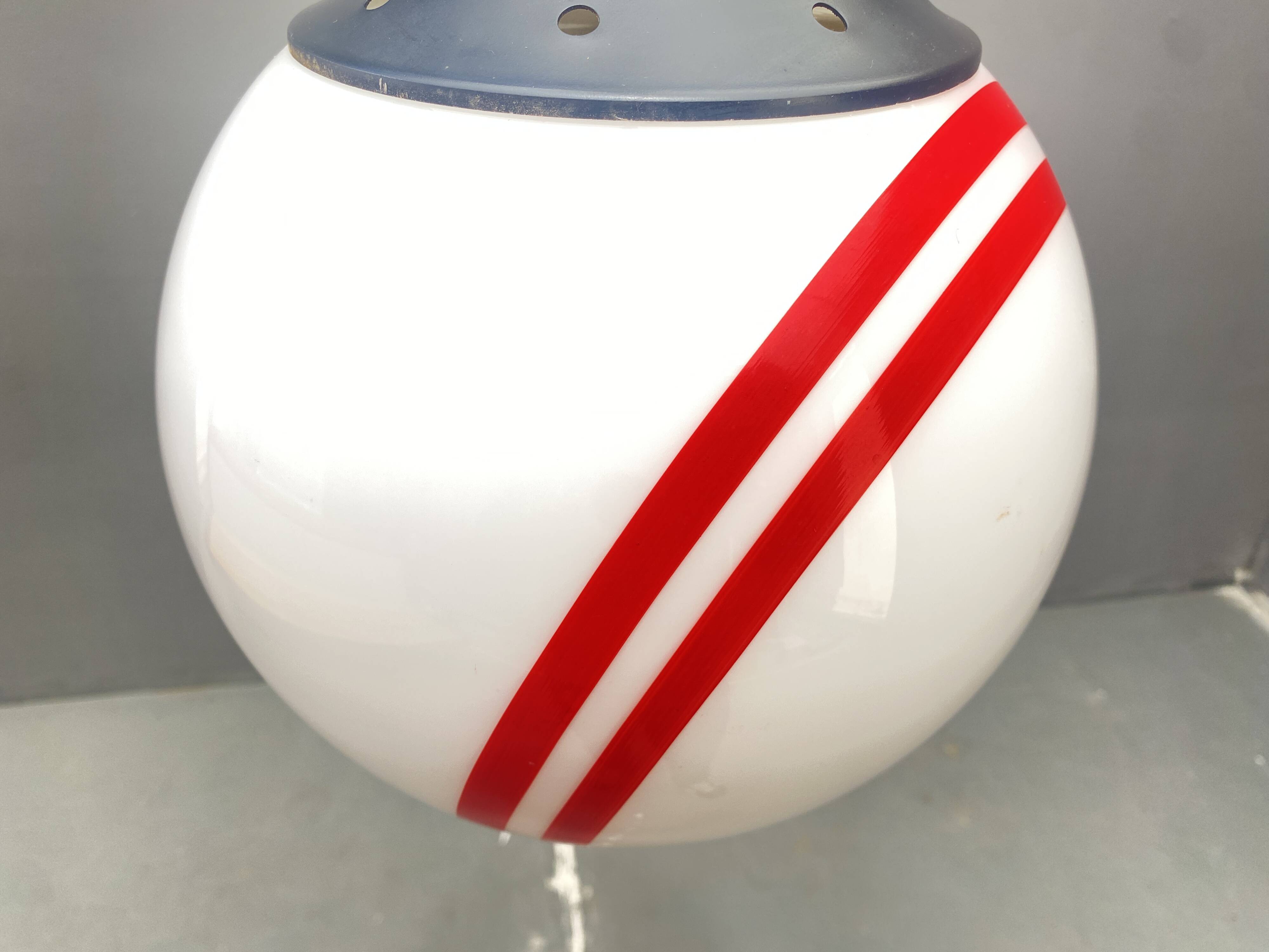 Hanging Pendant Lamp with Round Glass Shade