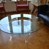 Table basse en verre à deux étages