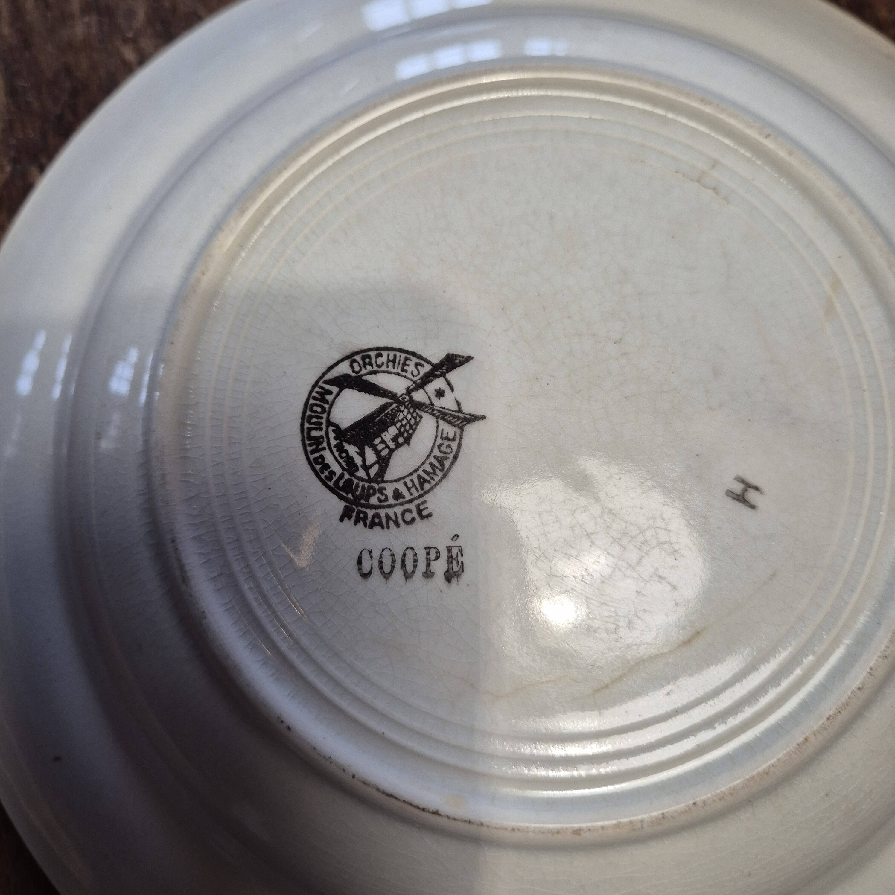 5 deep plates Orchies Moulin des Loups and Hamage iron ter.