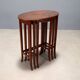 Antique mahogany coffee tables, carved frame, 19th century.