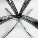 Smoked glass and chrome round table 1970