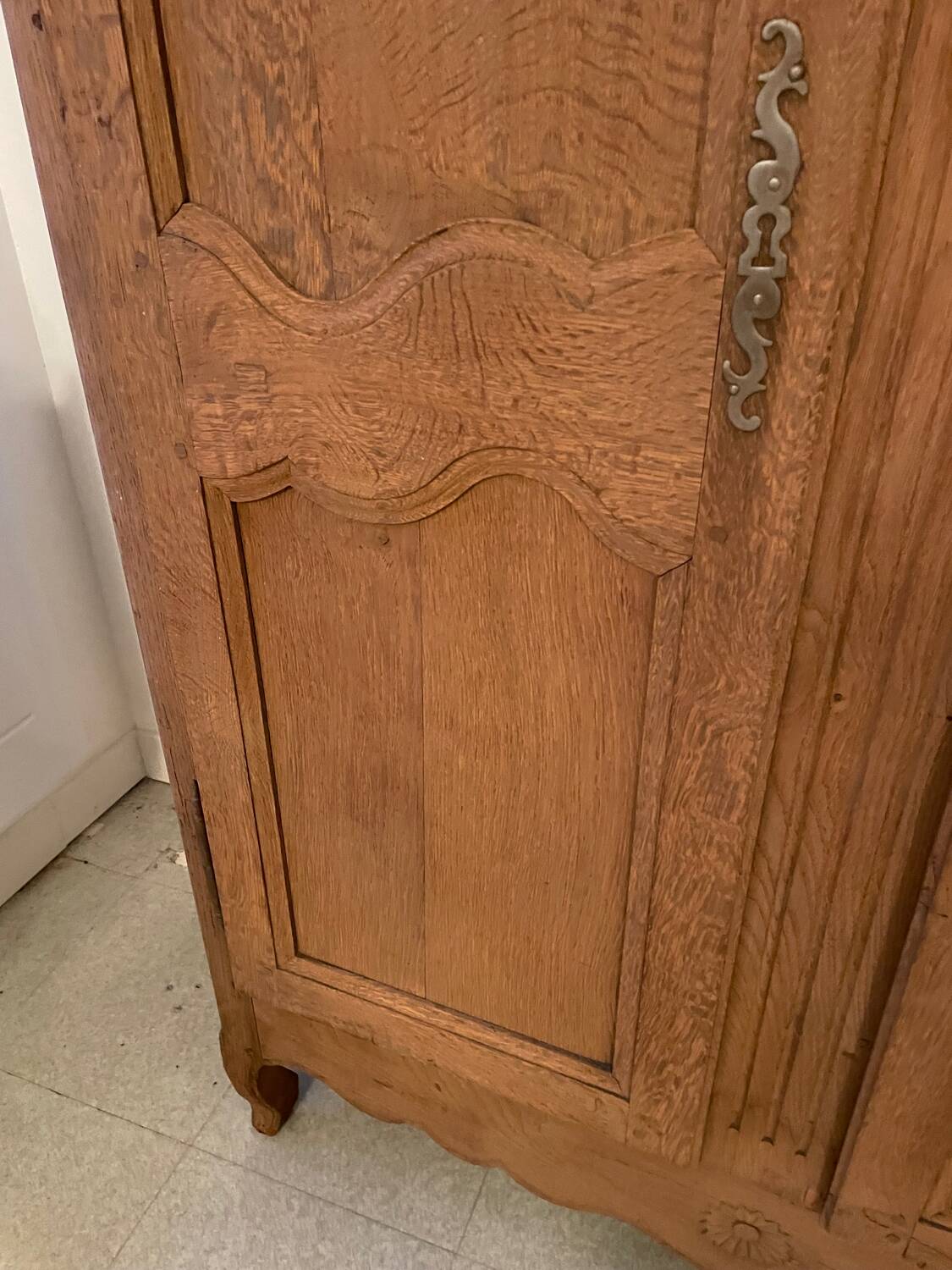 Small 19th century solid oak wardrobe