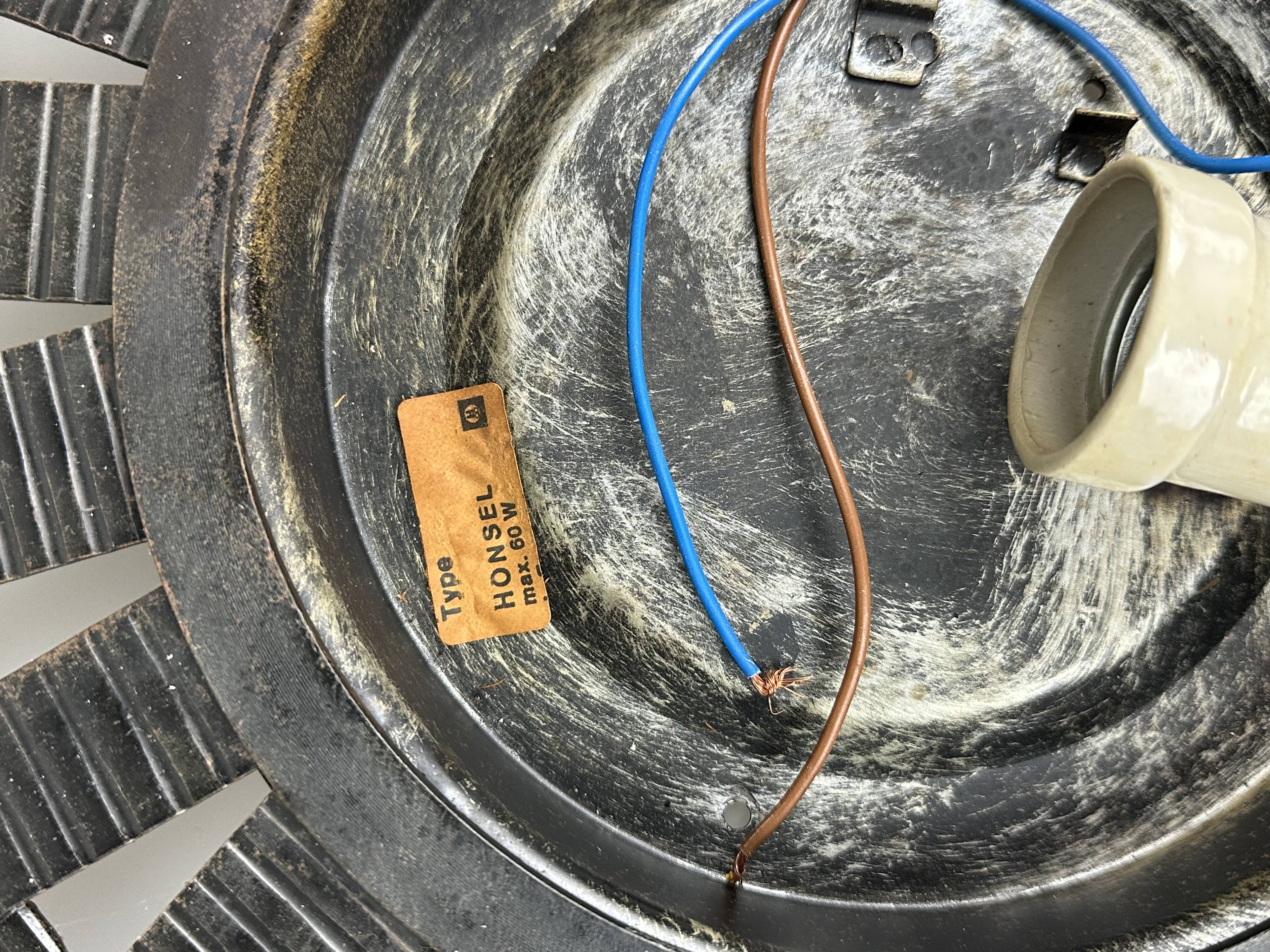 60s 70s Brutalist wall lamp wall light iron & glass by Honsel Leuchten