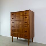 Danish teak chest of drawers tallboy midcentury 1960s
