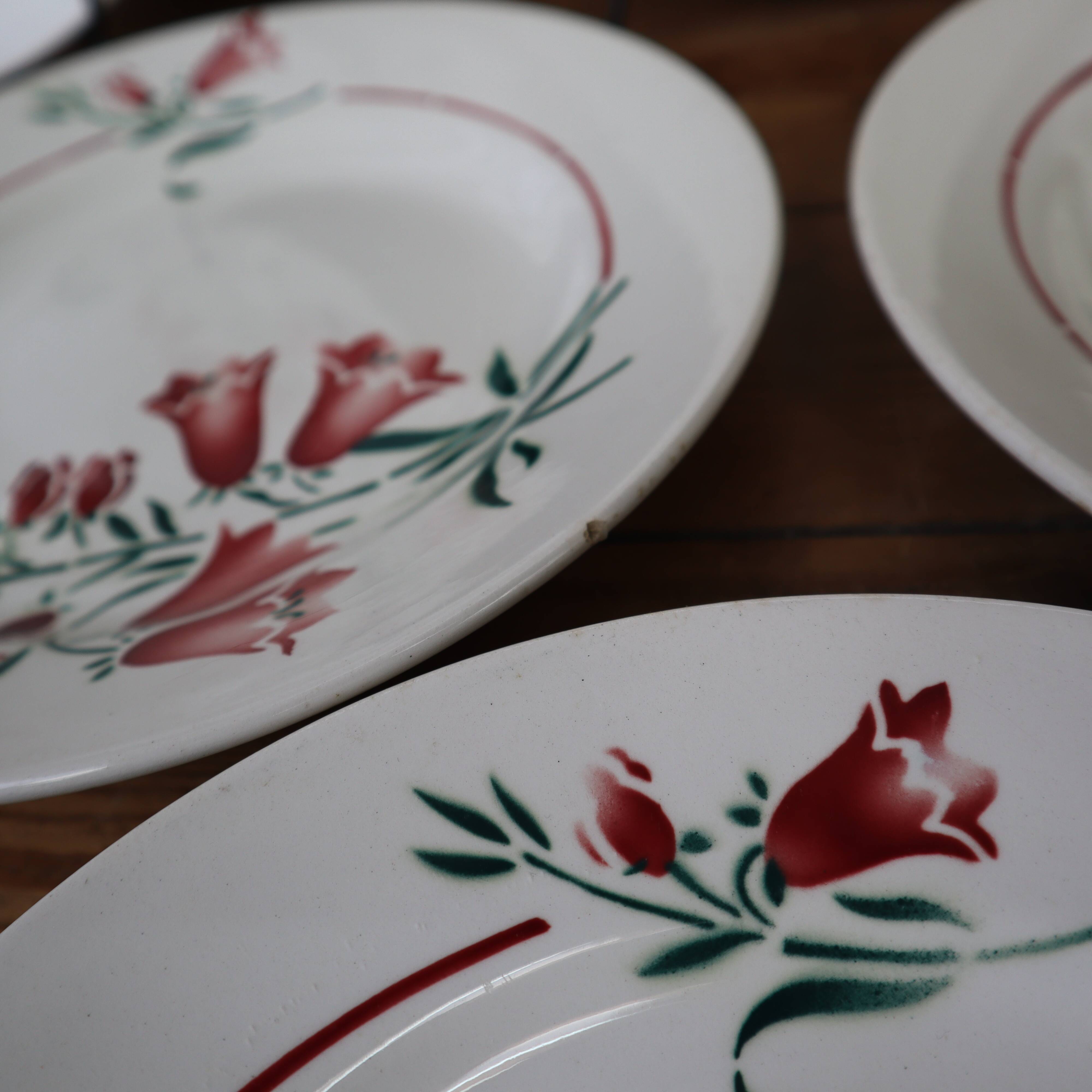 6 old Pec model flat plates from the Société amandinoise Saint-Amand