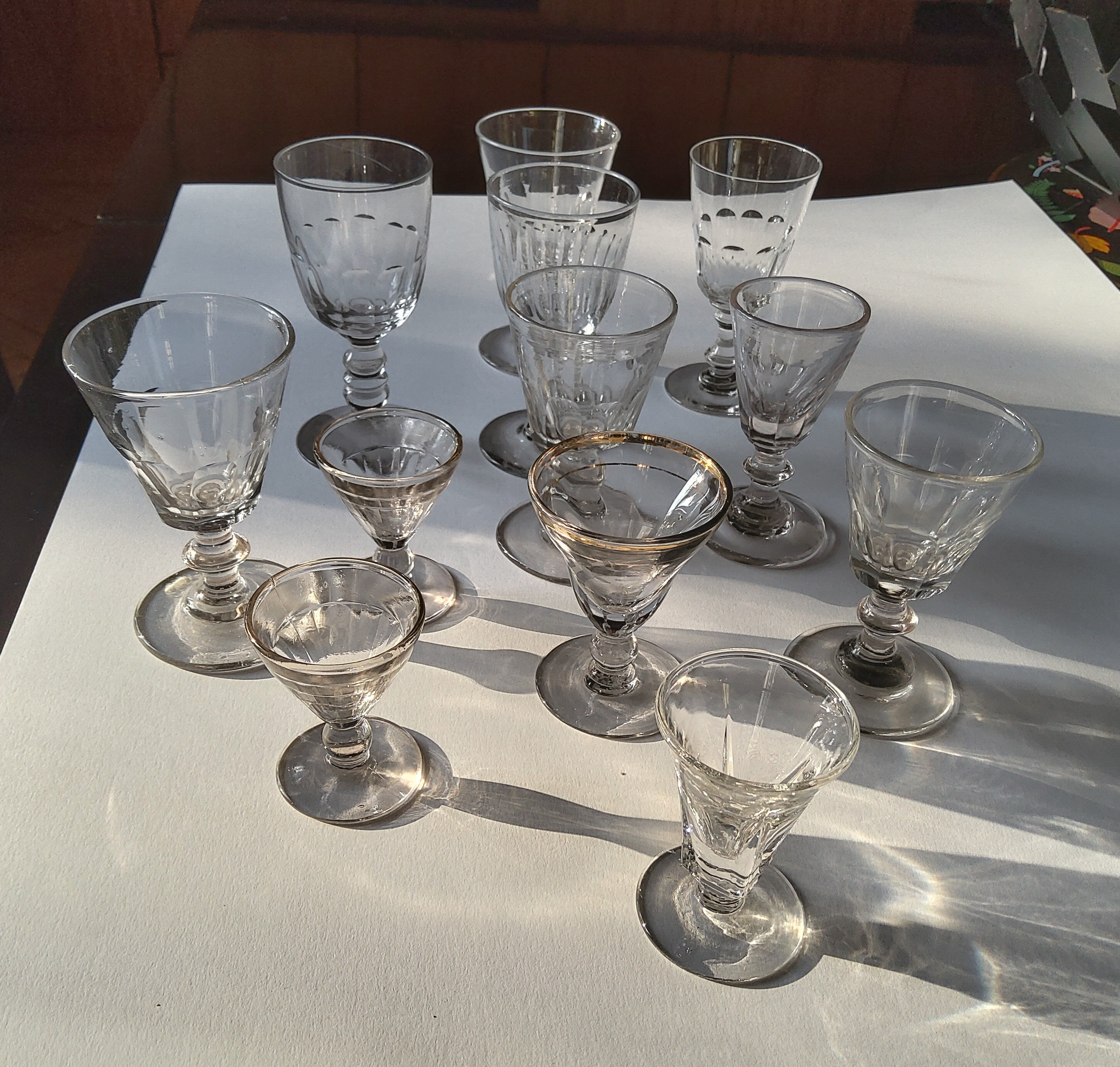 Set of antique glasses