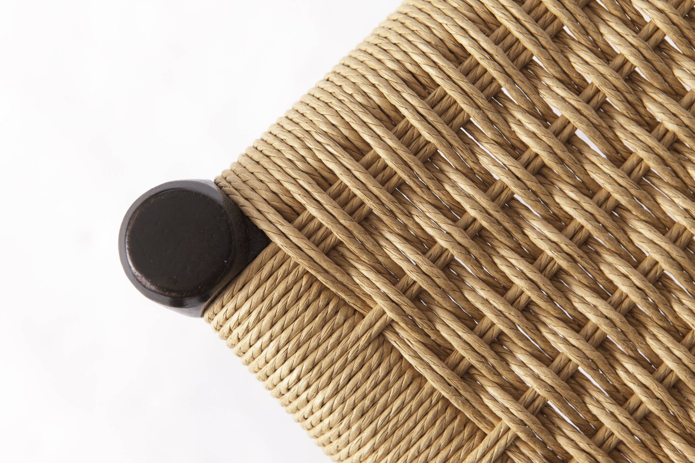 Niels Møller Model 75 Chair in Black Oak with Danish Cord, 1960s Vintage