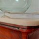 Louis-Philippe XIX walnut commode, twisted columns and marble.