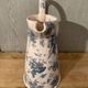 Antique English earthenware water jug, Floral Furnivals England