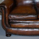 Restored vintage leather sofa from a gentleman's Victorian club.