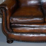 Restored vintage leather sofa from a gentleman's Victorian club.