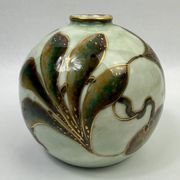 Camille Tharaud, Limoges, round porcelain vase, hand-decorated.