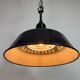 Industrial Black Enamel Factory Lamp with Porcelain Top, 1950s
