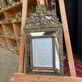 Napoleon III style mirror with gilt brass side panels