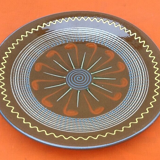 Puigdemont dish Enamelled polychrome terracotta with decoration spirals 1960s