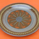 Puigdemont dish Enamelled polychrome terracotta with decoration spirals 1960s