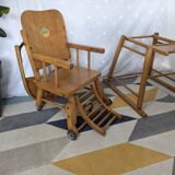 Chaise haute ancienne bébé vintage années 40
