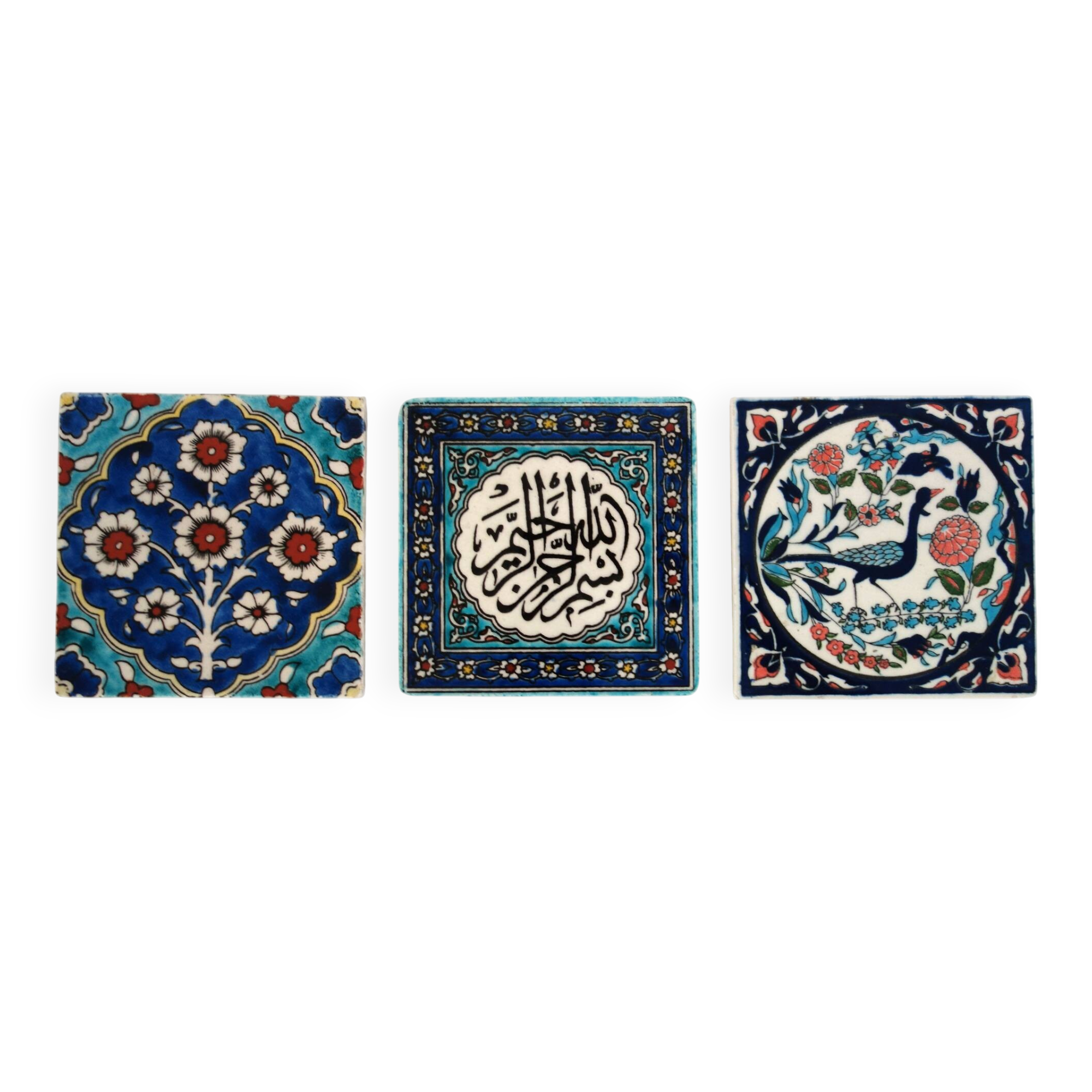 3 vintage Turkish ceramic tiles