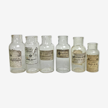 Set of 6 bottles of apothecary