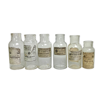 Set of 6 bottles of apothecary
