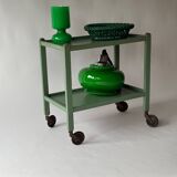 Painted wooden serving trolley, patinated, circa 1950