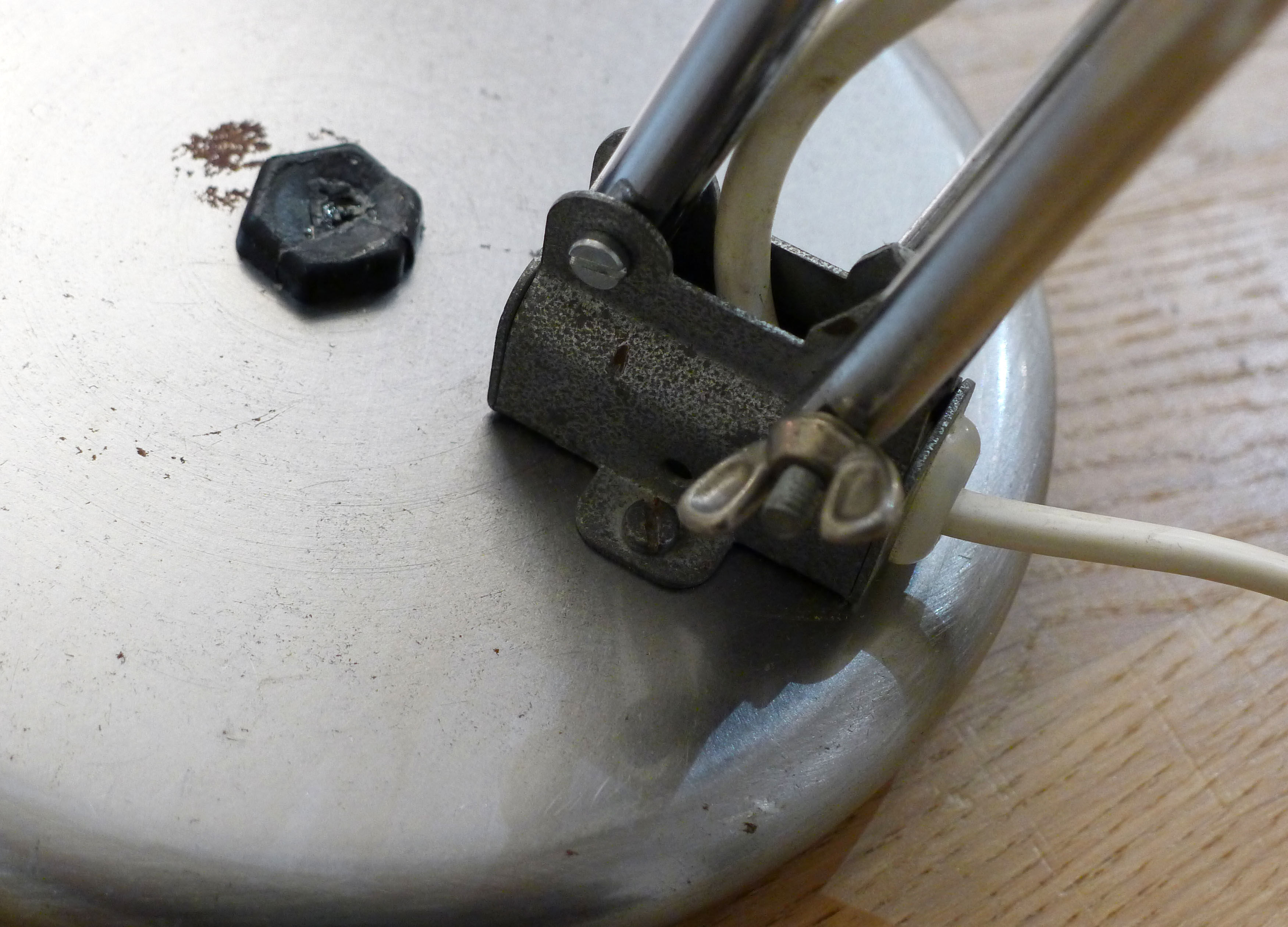 Chrome articulated office lamp