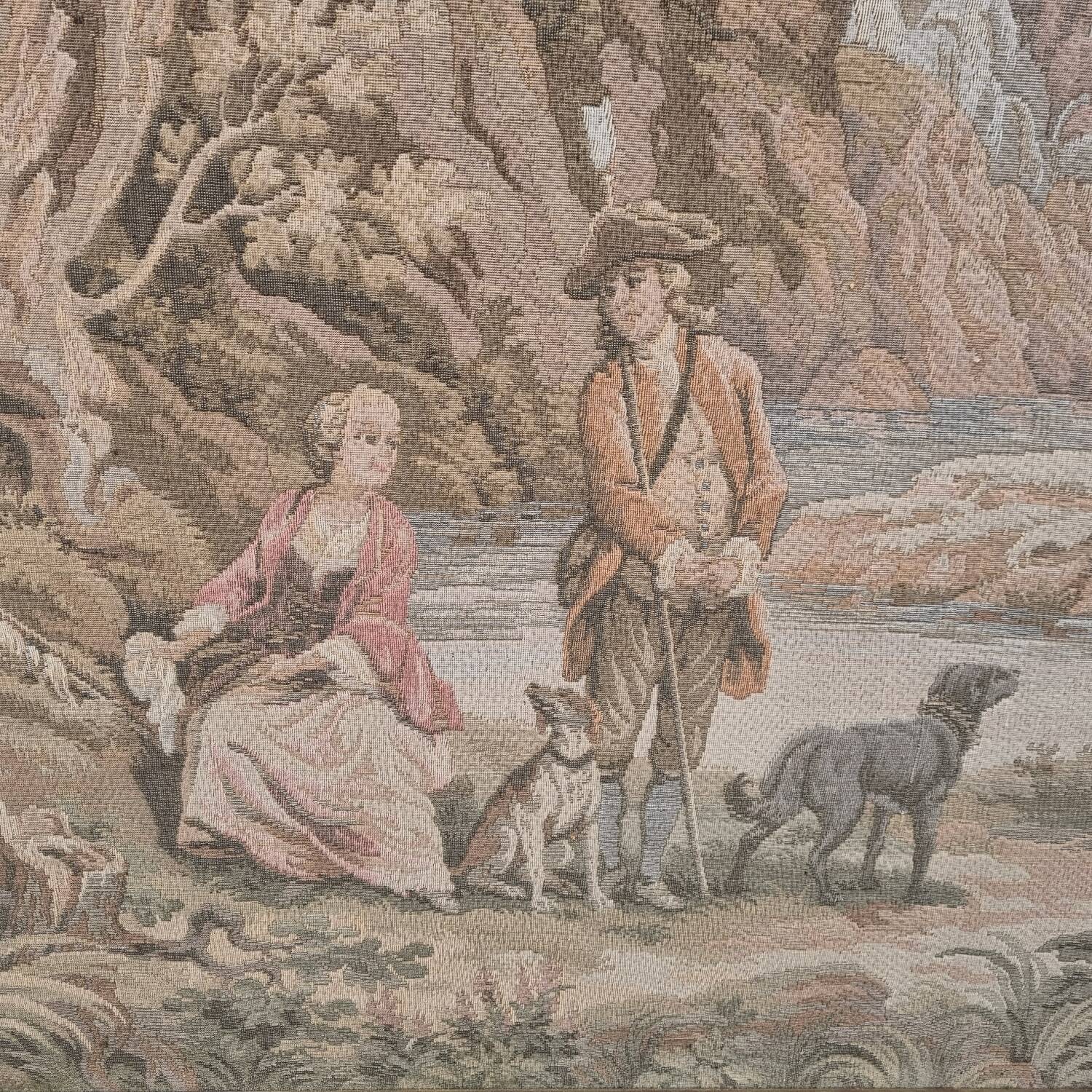Tapisserie toile de Jouy encadrée, fin 19ème