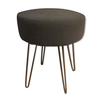 Green seating stool pale golden feet