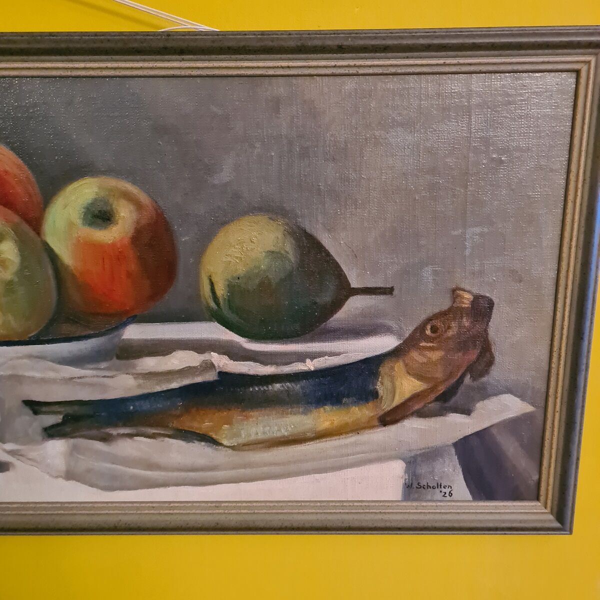 Old Dutch Still Life Painting by W. Scholten '26