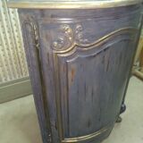 Pair of solid walnut notches painted and patinated around 1950