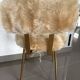 Pair of vintage chairs in beige Dralon® and gold metal.