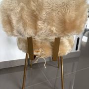 Pair of vintage chairs in beige Dralon® and gold metal.