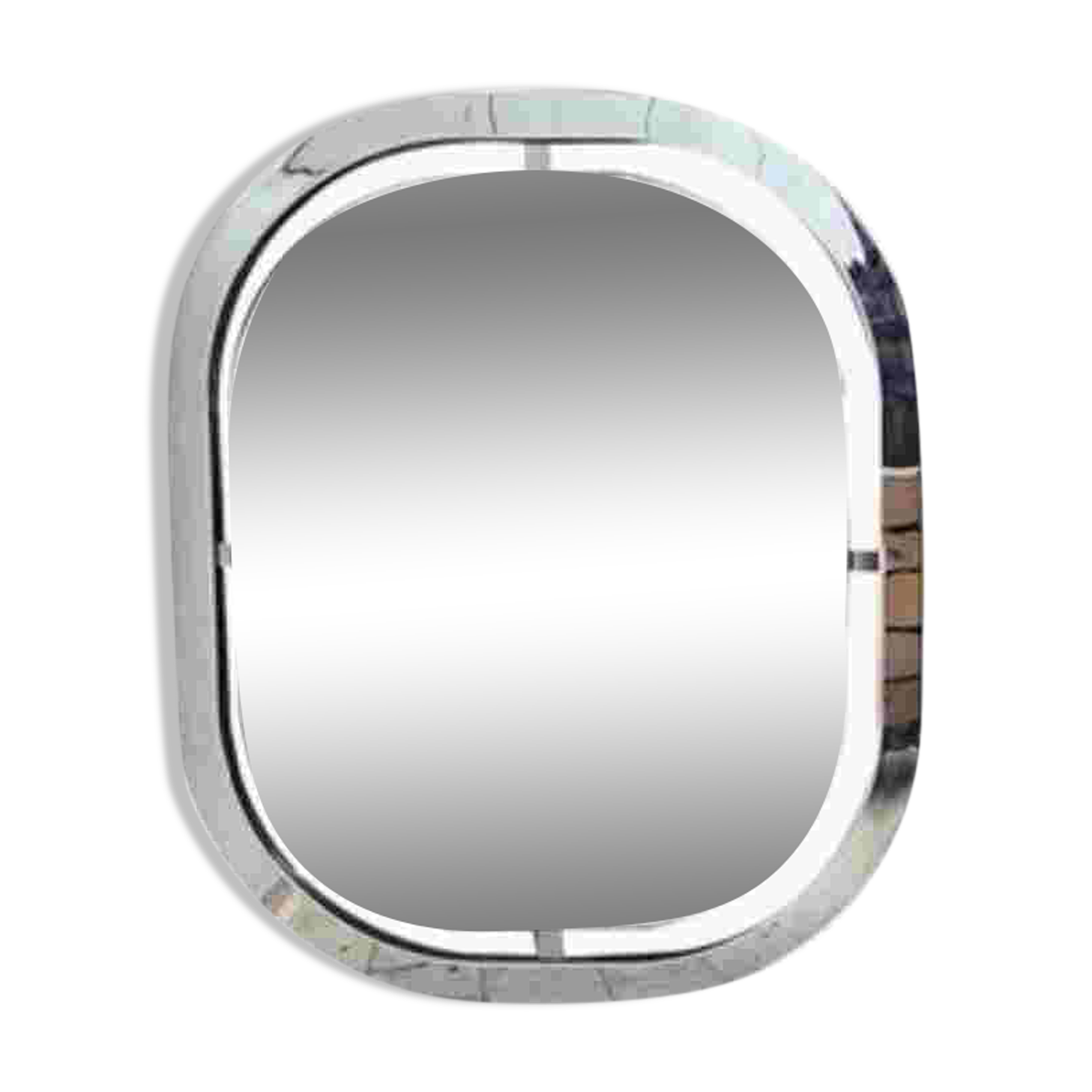 Bauhaus mirror in chrome-plated steel