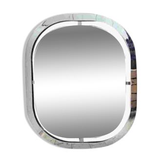 Miroir Bauhaus en acier chromé