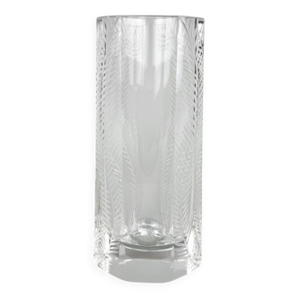 Vase Art Déco en verre taillé à facettes