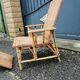Vintage armchair lounge chair in rattan art deco with footrest and adjustable