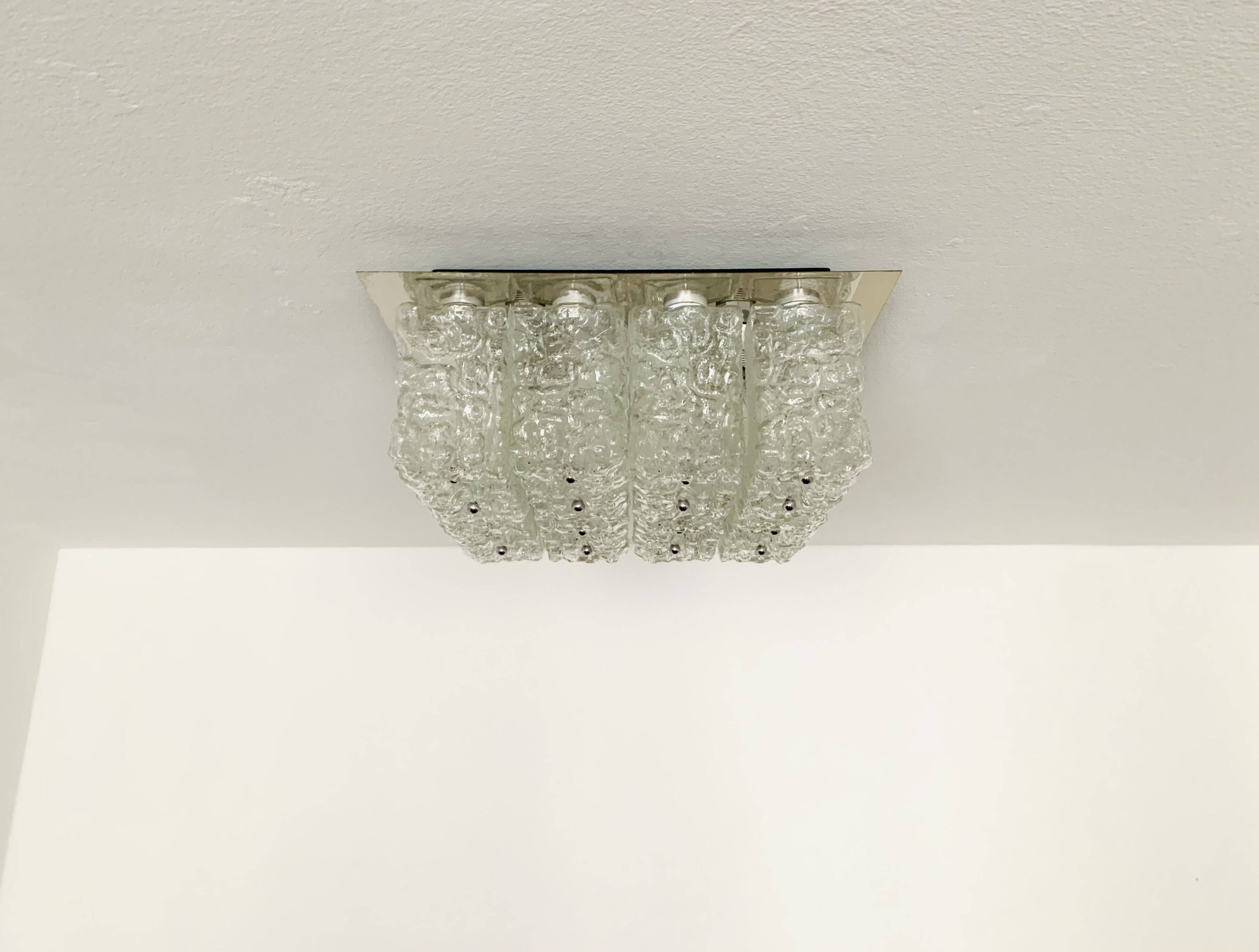 Ice Glass Flush Light by Glashütte Limburg
