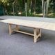 Large monastery farmhouse table stripped in raw wood, extendable from 200 to 300 cm.