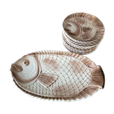 Service à poisson en barbotine