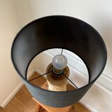 Stone and black cotton table lamp