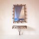 Vintage brass Deknudt mirror with shelf, 1970s