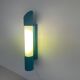 Simple cylindrical wall light in opal glass and turquoise metal, 1970s, Germany
