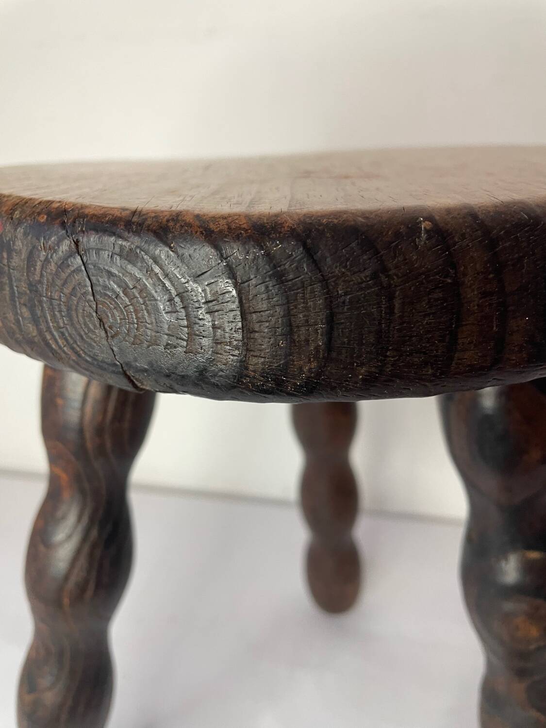 Brutalist wooden stool