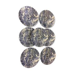 Série de 7 assiettes anglaises