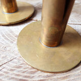 Pair of candlesticks LILY Ystad Metall Sweden brass Ivar Alenius Björk