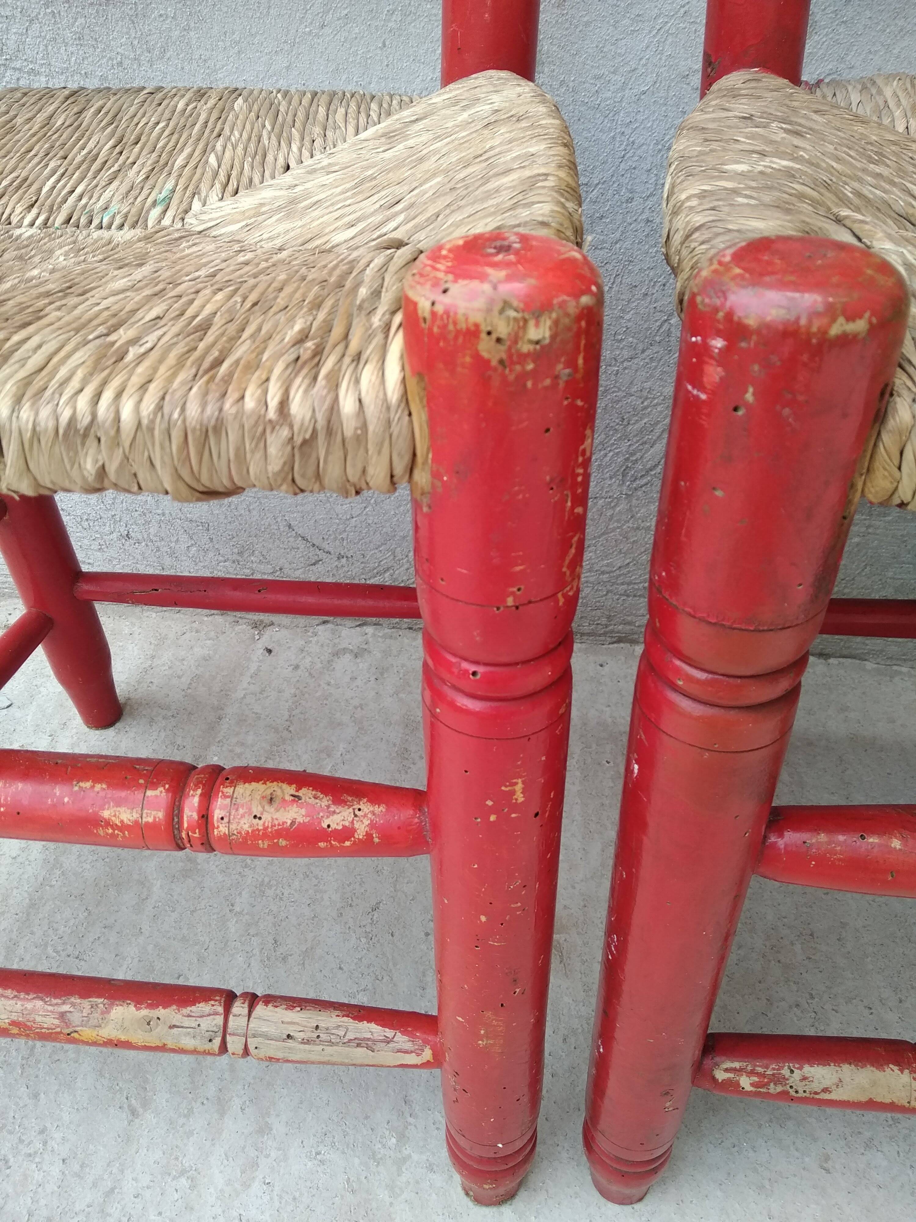 6 chaises paillées Vintage