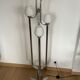 Space age lamp in brushed steel and opalin glass, 1970