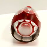 Bohemian Transparent and Red Crystal Decanter Bottle by Dresden Crystal, Germany