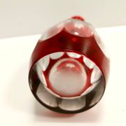 Bohemian Transparent and Red Crystal Decanter Bottle by Dresden Crystal, Germany