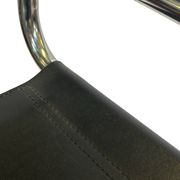 Tabouret de bar vintage en cuir noir et chrome, Italie